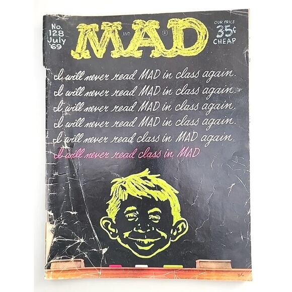 1969 MAD Magazine July No. 128 I will never read MAD in class again. M664 - Picture 1 of 9